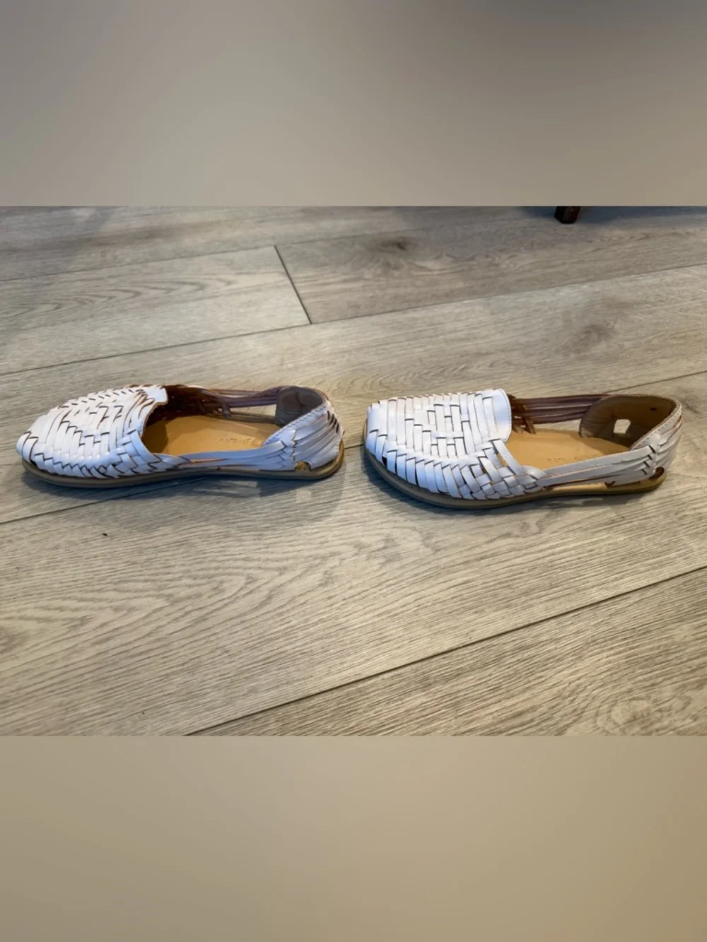 Origo Huarache Genuine Leather Barefoot Minimalist White Sandals women’s 6.5 - Picture 4 of 11